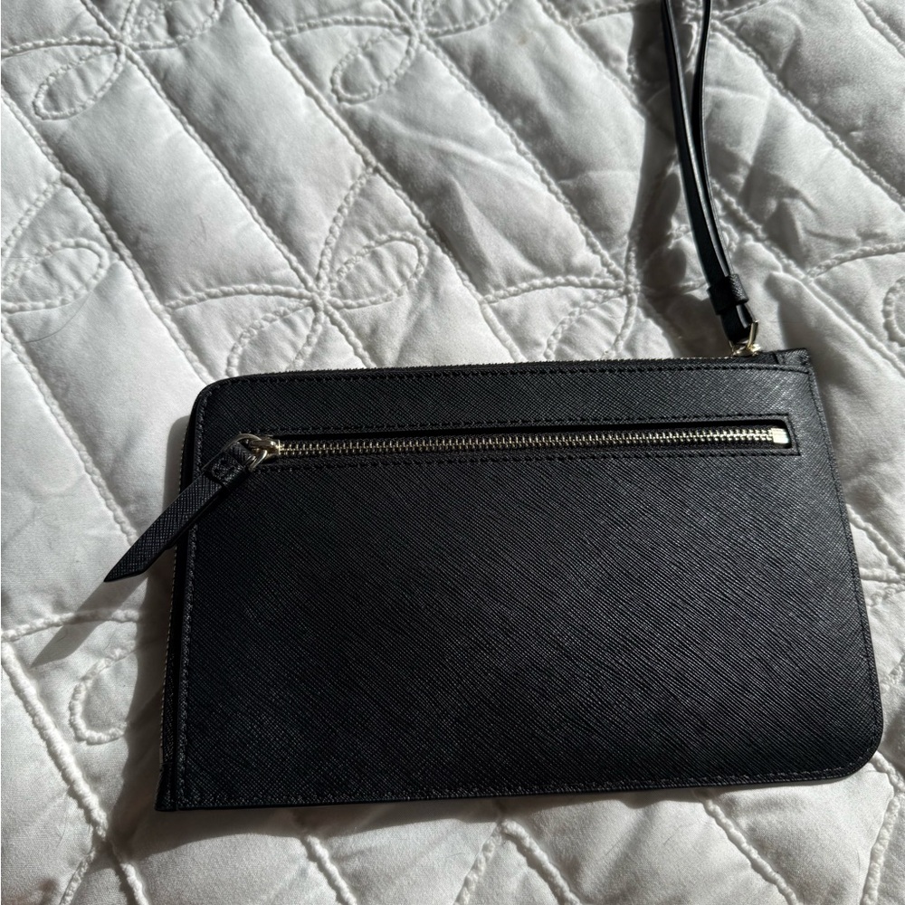 Kate Spade Black Leather Wristlet - Picture 2 of 5